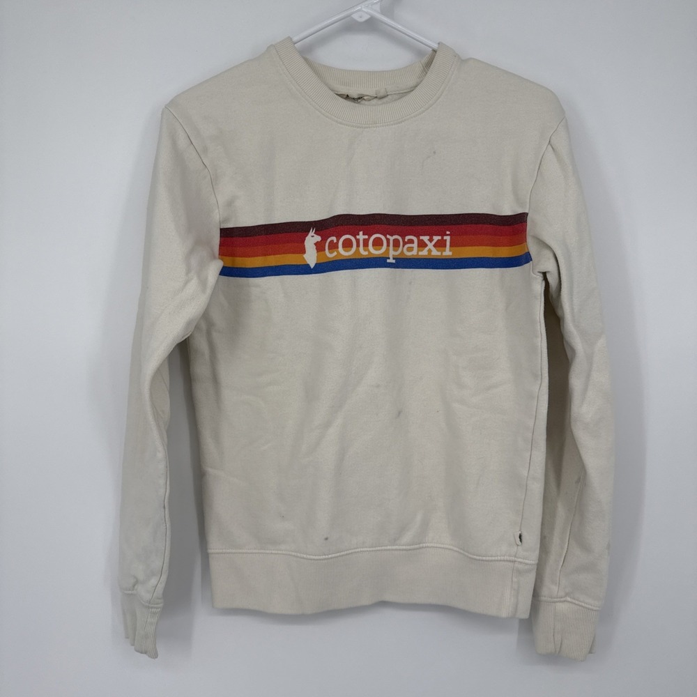 Cotopaxi‎ On The Horizon Sweatshirt Womens XS White Organic Cotton Blend Hiking